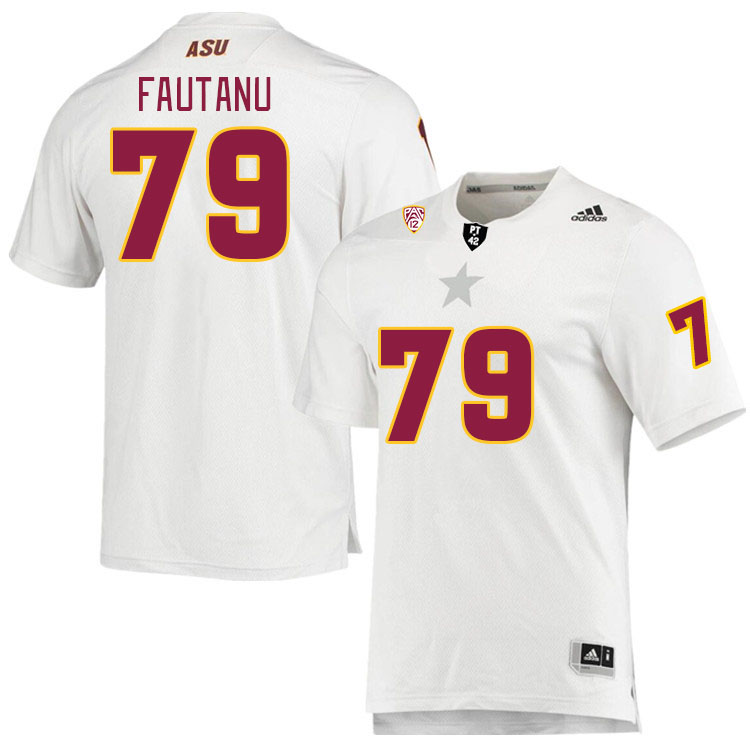 Men #79 Leif Fautanu Arizona State Sun Devils College Football Jerseys Stitched Sale-White